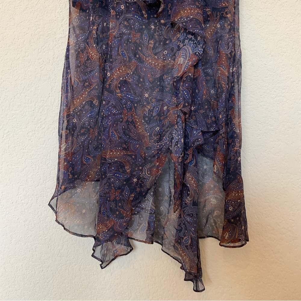 Veronica Beard NWT Trixie Silk Handkerchief Chiffon Ruffle Asymmetric Midi 4 - Picture 14 of 16